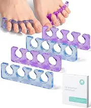DR. JK- ToePal Gel Toe Separator, 2 Pairs, Toe Spacers, Toe Straightener, Hammer Toe Straightener, Toe Spreader, Toe Stretcher, Toe Corrector for Women and Men, Bunion Corrector