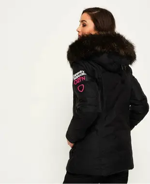 跩狗嚴選 防水 羽絨衣 極度乾燥 Superdry Canadian 女款 n3b 零下防寒保暖 科技布料 羽絨 大衣 雪衣 滑雪 派克 長版 外套 風衣 全黑 黑桃紅