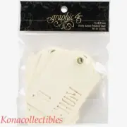 Graphic 45 Staples STENCIL-CUT ATC TAGS IVORY To & From (10) Scrapbooking
