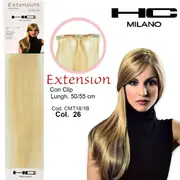 Hc milano extension 3 clips no remy width 14-16cm length 50cm col.26 ultra-light blonde 11.0