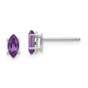14k Yellow Gold 6x3mm Amethyst Marquise Stud Earring