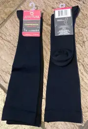 323 JUNCTURE Compression Knee High Socks, Black fits Shoe Size 5-9 NWT