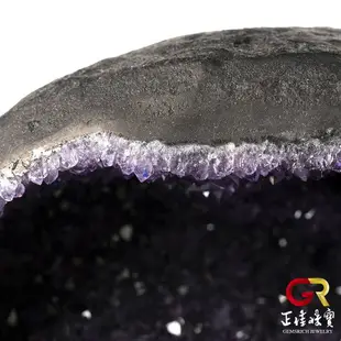 紫水晶 頂級5A 紫水晶洞 6.5kg 原礦紫水晶 紫水晶擺件｜黑檀木座