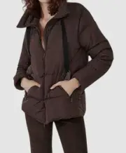 $269 Bardot Women's Brown Mia Quilted Puffer Down Jacket Size UK 14/US 10(XL)