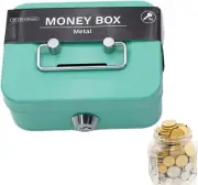 Small Cash Box - Metal Lock Box, Cash Money Box with Keylock | Money Organizer L