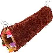 Milisten Ferret Hammock Tunnel Double Hanging Hideout for Hamsters Warm and Comfortable Cylinder Tunnel for Napping Exploring and Food Storage Ferret Cage Accessory