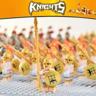 【下殺】中古世紀積木 十字軍兼容樂高人仔軍團中世紀士兵全套斯巴達羅馬戰士積木玩具男
