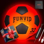 Light Up LED Soccer Ball Rechargeable Glow in The Dark Soccer Ball with Bag C...