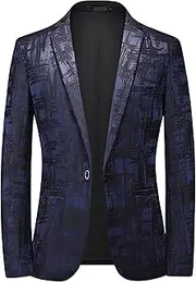 [SWJGLITTR] Mens Jacquard Suit Jacket Tuxedo Dinner Blazer Jackets Slim Fit Wedding Blazer Coats
