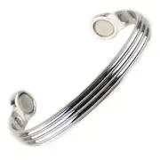Super Strong MAGNETIC Bracelet/Bangle Copper with Chrome Finish DESIGN 6 Magn...