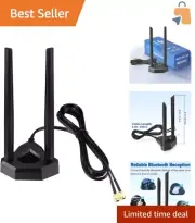High-Performance Dual Band WiFi Antenna and Bluetooth Range Extender—6.5ft Cable