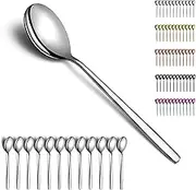 Berglander Soup Spoons, 12 Pieces, Stainless Steel Modern Table Spoon, Tablespoon, Ideal for Home, Toilet, Hotel, Wedding and Party, Dishwasher Safe