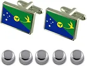 [Select Gifts] Shirt Dress Studs Christmas Island Flag Cufflinks