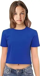 Lilax Girls Short Sleeve Crewneck Crop Top Tee