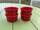 Fiesta Set of 4 New Scarlet Ramekins. Diameter 4". Capacity 8 oz. Price if Firm.