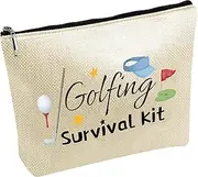 CREATCABIN Golf Make Up Bags Small Cosmetic Bag Travel Toiletry Bag Periods Purse Portable Organiser Storage Large Capacity Lightweight for Travel Girlfriend 25 x 18 cm