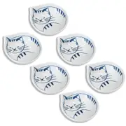 6x Ceramic 11.5cm Simba Cat Bowl Round Serving Soup Dish Dinnerware Small White
