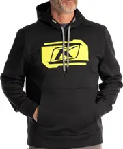 Klim Zone, hoodie , color: Black/Neon-Yellow , size: XXL