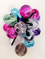 PURPLE PINK ELASTIC PONYTAIL HOLDER JUMBO BEADS GIRL HAIR SCRUNCHIE KNOCKER BALL