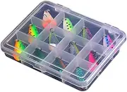 Bass Fishing Hooks - Spoon Metal Fishing Lure,Freshwater Saltwater Swimbaits Trout with Storage Box for Beginners Enthusiasts Family Friends Colleagues