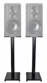 Black 29" Steel Bookshelf Speaker Stands For Sony SSCS5 Bookshelf Speakers