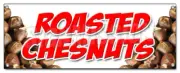 ROASTED CHESTNUTS BANNER SIGN cooked open flame snack nuts peanuts food
