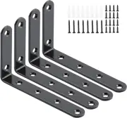 HOME MASTER HARDWARE 5" X 3" Heavy Duty Corner Brace,4 Pcs Shelf Brackets,Steel