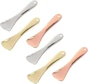 WOONEKY 6 Pack Beauty Scoop Set Metal Eye Massage Spoon for Masks Cream Makeup Application Portable and Mini Design Smooth Random Color