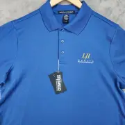 NWT Devon & Jones Polo Men's LARGE Crownlux LJI Wealth Management Blue Golf Logo