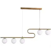 UGE Clarion 5 Light Pendant Light - Satin Brass / Frost