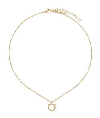 Ferragamo Necklace Pendant 760133 GANCINO Gold Brass Box & Protect Bag