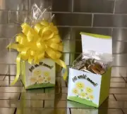 Get Well Soon Chocolate Hershey's Nugget Bars Gift Basket-Box With Yellow Bow