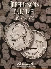 1962 - 1995 JEFFERSON NICKEL COIN FOLDER H. E. HARRIS / WHITMAN - BRAND NEW