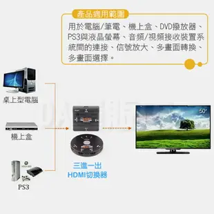 HDMI 切換器 3進1出 1080P 轉換器 影像 遊戲 免電源 ps3 ps4 xbox 電視棒 螢幕切換