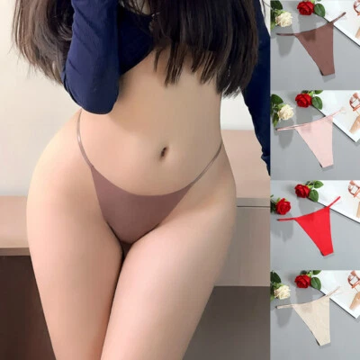 Sexy Women G String Briefs Ice Silk Panties Seamless Underwear Thong Underpants.