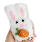 For Apple Airpods 1/2 Generation Universal Wireless Stuffed Rabbit With Radish Bluetooth Headphone Protective Case
