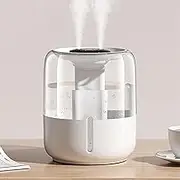 Large Room Air Humidifier, 6.8L Dual Mist Ultrasonic Cool Mist Humidifier with Night Light & Auto Shut-Off, Quiet Operation – Ideal Gifts for Home, Bedroom, Baby, Office Use (White)