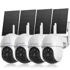 4PACK 4MP FHD Solar&Battery Wireless Security Camera Outdoor PTZ Home WIFI CCTV
