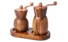Pepper Grinder Pepper Mill - Salt And Pepper Grinder Set With Holder - Wood S...
