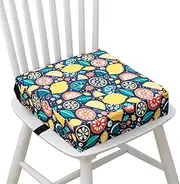 Toddler Booster Seat for Dining Table, 3.15 inch Washable Heightening Cushion for Kids Chair, Kid Booster Seat Cushion Pad with Belt and Strap Adjustable Booster Seat for Eating Toddler (Fruit)
