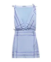 Printed cotton mini-dress IT42 sky-blue