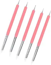 LALAFINA 5-Piece Dotting Tools Set Double-Ended Clay Sculpting Pens in Silicone Metal Versatile for Pottery Art Projects