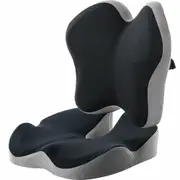 Memory Foam Seat Cushion Back Lumbar Pain Relief Pillow Set Car Home Office~Male