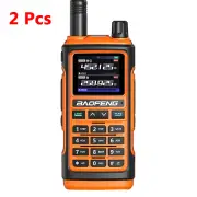 2Pcs Orange Baofeng UV-17 Pro GPS Handheld Walkie Talkie Six Bands Wireless Copy Frequency Flashlight Type-C Charger Ham