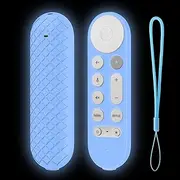 USTIYA Case for Google TV Streamer 4K 2024 Remote Control Case Smart Shockproof Cover Accessories (Blue)