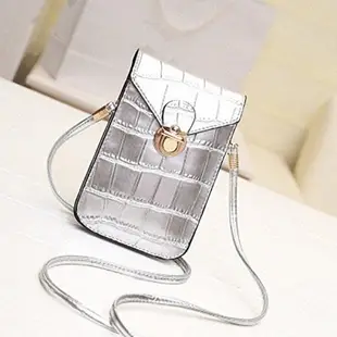 Silver Mobile Phone Mini Bags Small Clutches Shoulder Bag Cr