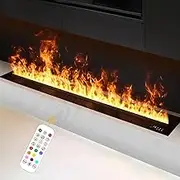 19.6-59in Water Vapor Fireplace,Water Vapor Fireplace Insert,3D Atomized Fireplace,steam Fireplace,with Remote Control,Touch Panel,Automatic Water Filling,3mm Ultra-Thin Panel,80cm/31.5in