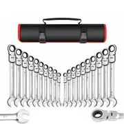 20-Piece SAE and Metric Ratcheting Combination Wrench Set( Flex-Head+Fixed Head)