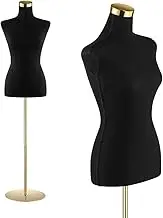 Luxsuite Female Mannequin Torso Display Stand Manikin Dress Form Dressmakers Sewing Fashion Tripod Base 160-177CM Black
