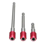 1Set 3Pcs Stainless Steel 1/4Inch Hex Screwdriver Quick Self-Locking Extension Holder